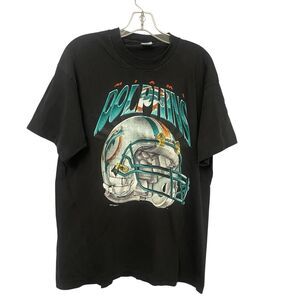 Miami Dolphins Men’s L 1994 Single Stitch Helmet Black T-shirt Salem Sportswear